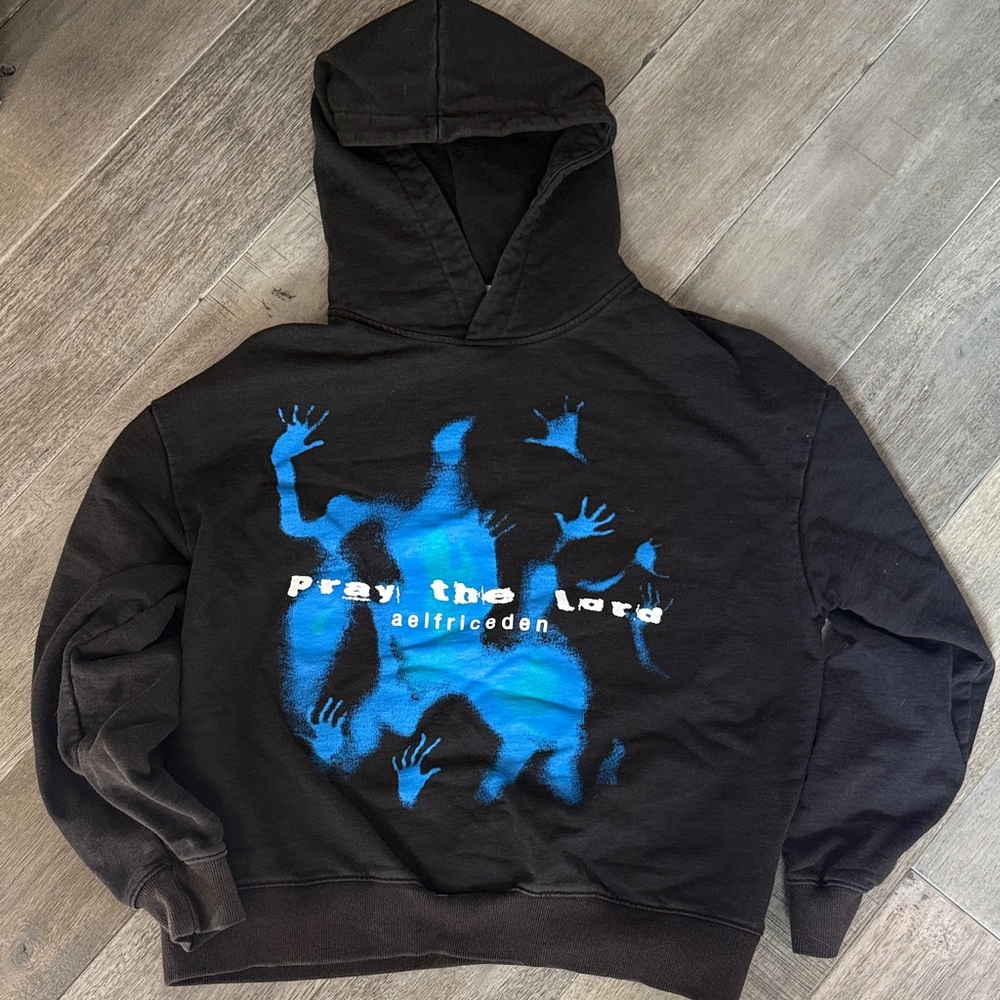 Aelfric Eden Black Hoodie with Blue Accents